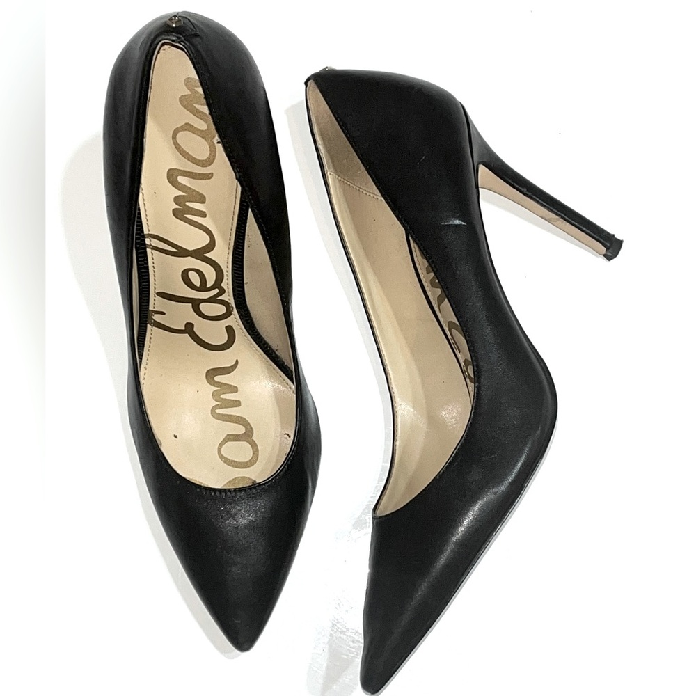 Sam Edelman Womens Hazel Black Leather Pumps Herls Size 8.5